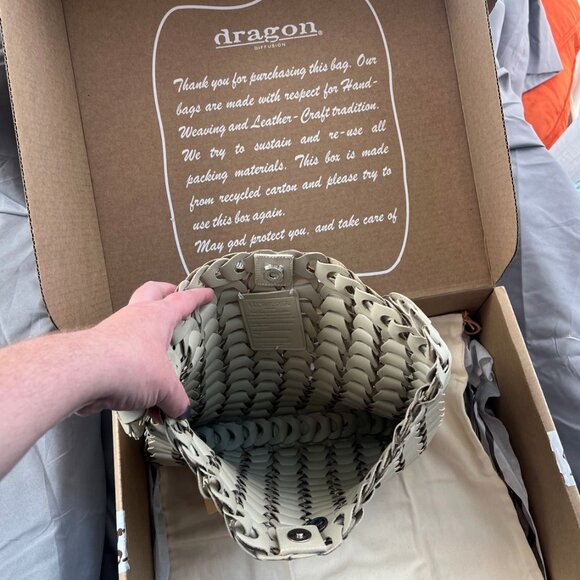 Dragon Diffusion, Leather Link Tote Bag, Pearl - Picture 6 of 9